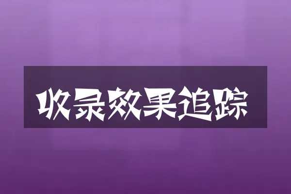 收录效果追踪